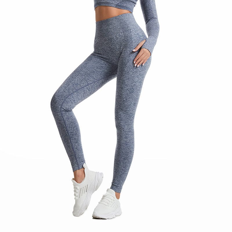 ModaMystique Fitness Gray blue / L Seamless Dotted Push Up Yoga Pant Seamless Dotted Push Up Yoga Pant