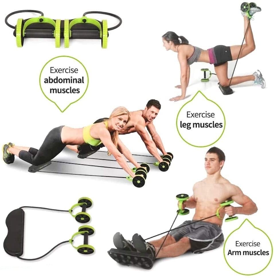 ModaMystique Fitness Green Double Wheeled Roller Double Wheeled Roller - Ultimate AB Workout Tool
